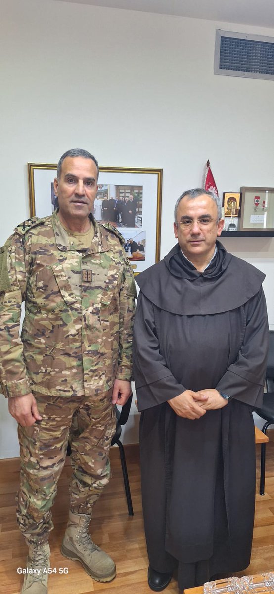 Member of the Military Council, Major General Pierre Saab, visited Caritas Lebanon President Father Michel Abboud, where he complimented the great role played by Caritas in standing by the Lebanese people, and F. Abboud praised the sacrifices made by the Lebanese Army.