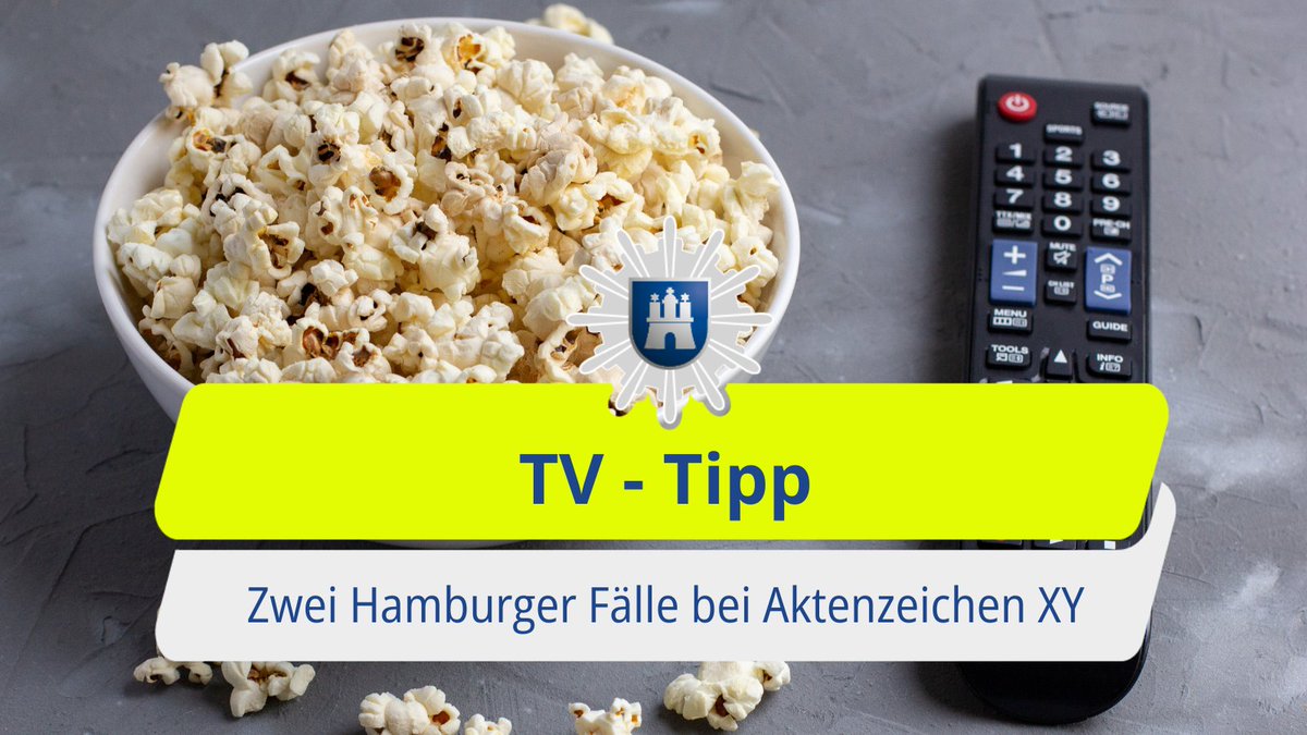 #TVTipp 🍿
Morgen Abend wird beim #ZDF wieder die Sendung 'Aktenzeichen XY... ungelöst' ausgestrahlt. Auch zwei Hamburger Fälle werden vorgestellt.

Details zu den Fällen:
presseportal.de/blaulicht/pm/6…
presseportal.de/blaulicht/pm/6…