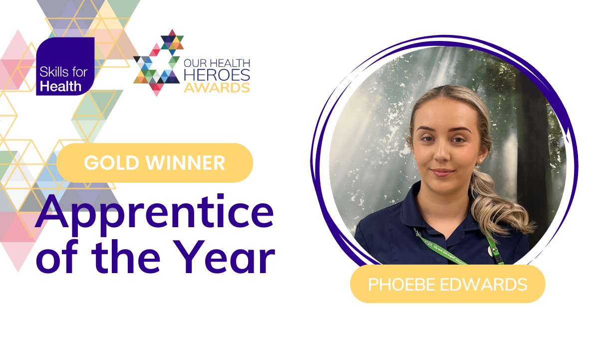 The #OurHealthHeroes GOLD Apprentice of the Year WINNER is Phoebe Edwards from @NHS_ELFT🥇 serving as an ambassador for podiatry, Phoebe’s efforts have served as an inspiration and are setting a precedent for future healthcare professionals. CONGRATULATIONS Phoebe 👏🏽💙