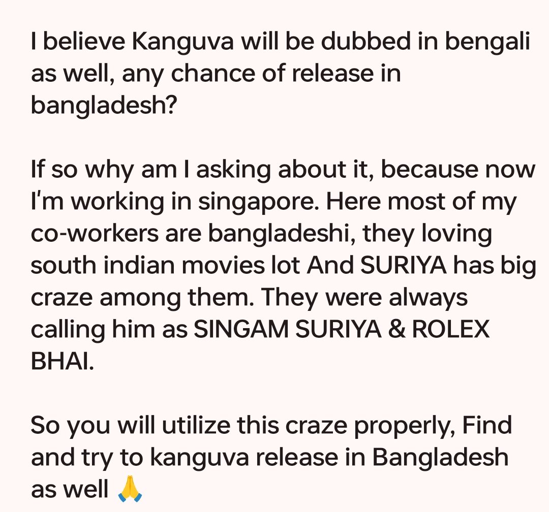 Consider it... 🙏
 #Kanguva @Dhananjayang @StudioGreen2 @PenMovies