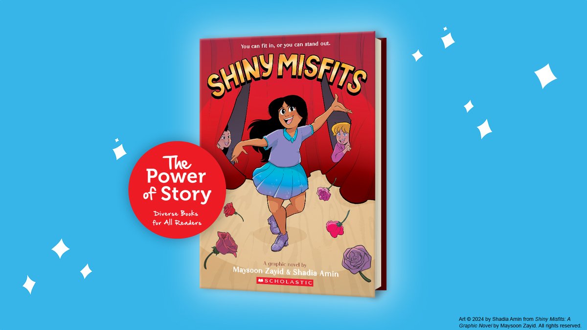 scholasticCDA's tweet photo. A hilarious graphic novel about fame, friendship, and controlling your own story.
SHINY MISFITS
✍️ @maysoonzayid
🎨 @shadiaminart
Available now - 📚🔗 https://t.co/jdl6lOqH3R https://t.co/Uabpdn0wTO