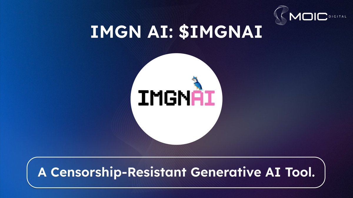 #AI has made rapid headlines. It only took 5 days for ChatGPT to reach 1M users. However, concerns have risen regarding AI companies' censorship practices. In this thread, we'll explore @imgn_ai, a project bringing decentralization to generative AI. 🧵 $IMGNAI