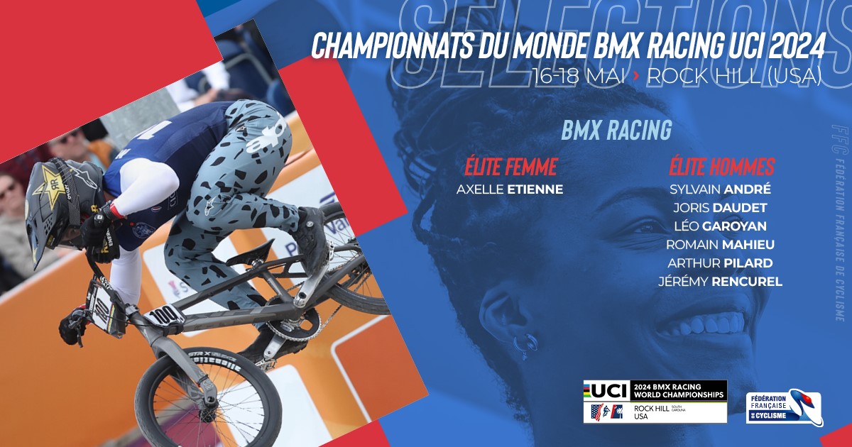 La sélection pour les Championnats du Monde BMX Racing UCI 2024 📅 16-18 mai 📍 Rock Hill (USA) Plus d'infos 👉 pulse.ly/qm6sksfqa5