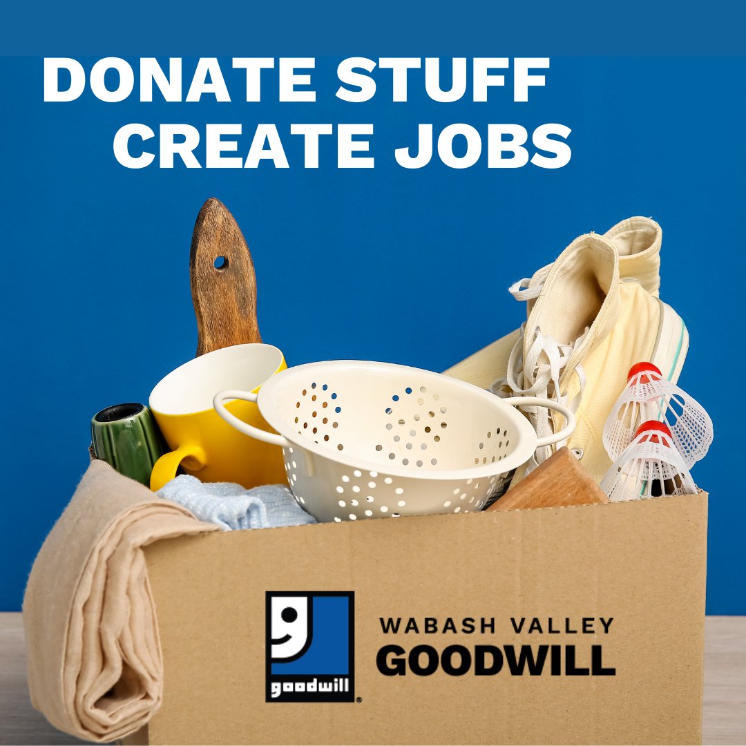 Today marks National Good Deeds Day! How about spreading some kindness by donating to your neighborhood Wabash Valley Goodwill store? Your donations aren't just stuff - they're job creators too! #GoodDeedsDay #ThriftStore #Upcycle