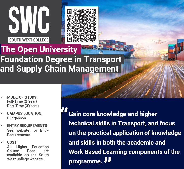 Join us at our Breakfast meeting on Wed, April 17 at Dungannon campus at 8am to learn about our Transport and Supply Chain Management Foundation Degree. Our HLA model allows your workforce to develop skills & contribute to operations while earning. Email linda.clarke@swc.ac.uk