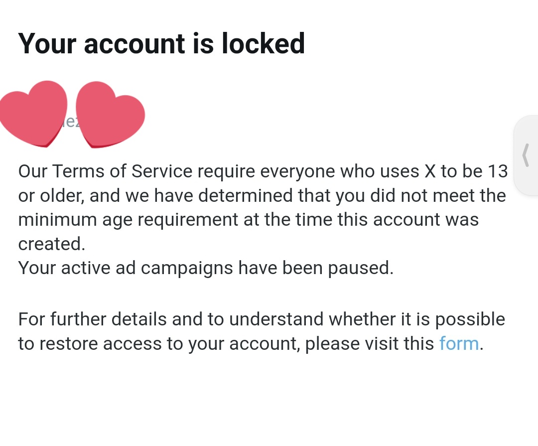 kth1winter's tweet photo. Help, my main account is locked.
The reason: I'm not old enough even though I'm already 18 yrs old???
 
Like what the f is happening???

Does anyone know how to fix this? https://t.co/soaRg5F8bZ