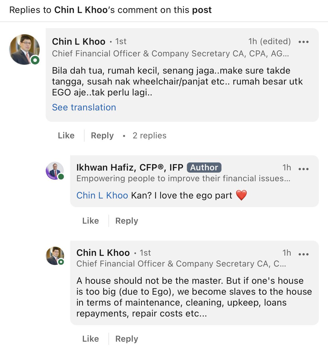 IkhwanHafizLFP's tweet photo. Cuba lah tanya senior2 korang. Kalau diberikan peluang, apakah dosa kewangan yang diaorang nak insafi?

Salah satu nya adalah, beli rumah kecik sahaja. Di sini bermaksud, yang sesuai dengan isi rumah.

Bukan rumah idaman yang memenuhi hawa nafsu kita. Akhirnya memaksa kita bekerja selama 30 tahun.

Jelas?