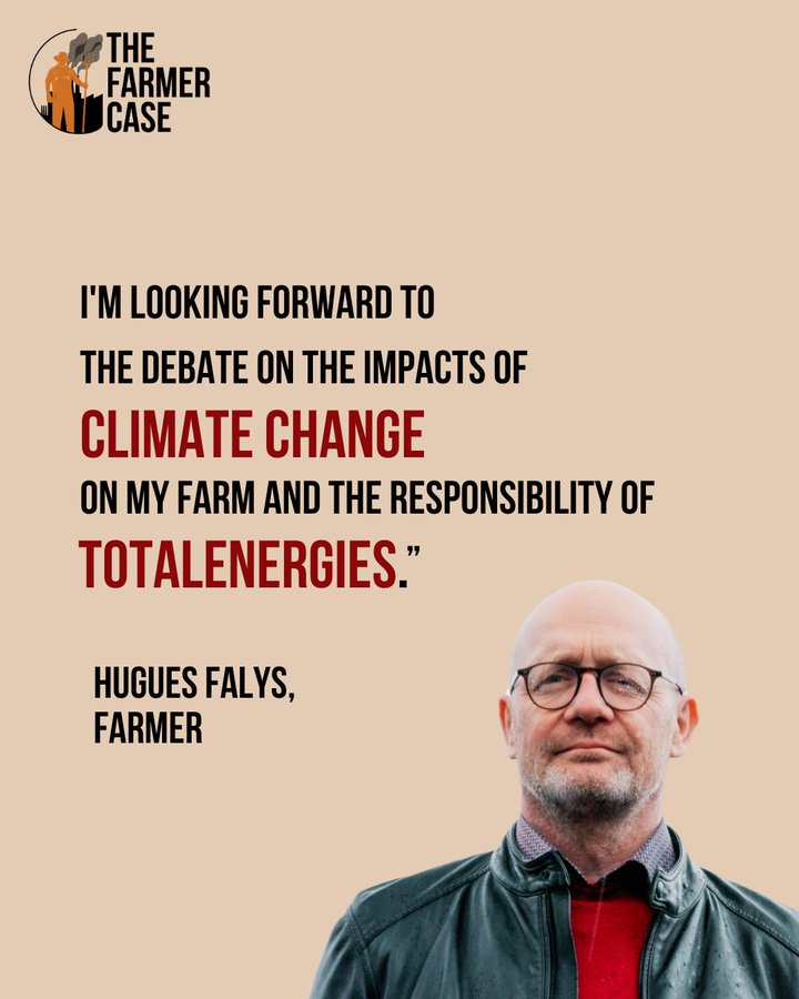The first court hearing in our #FarmerCase legal action against TotalEnergies took place this morning!  Pleading hearings will be held on 19 & 26 November 2026 ⚖️ Learn about the first-ever climate case in Belgium against a multinational company thefarmercase.be/en/2024/04/16/…