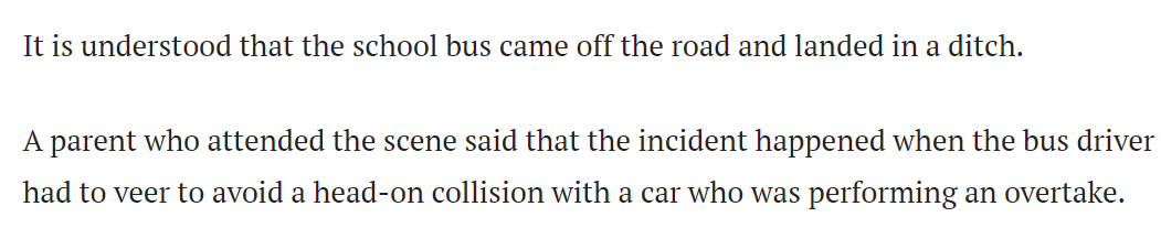 A bus full of children forced off the road by a speeding, recklessly overtaking driver in Limerick this morning. And that was only one of the road incidents here today. limerickpost.ie/2024/04/16/gar…