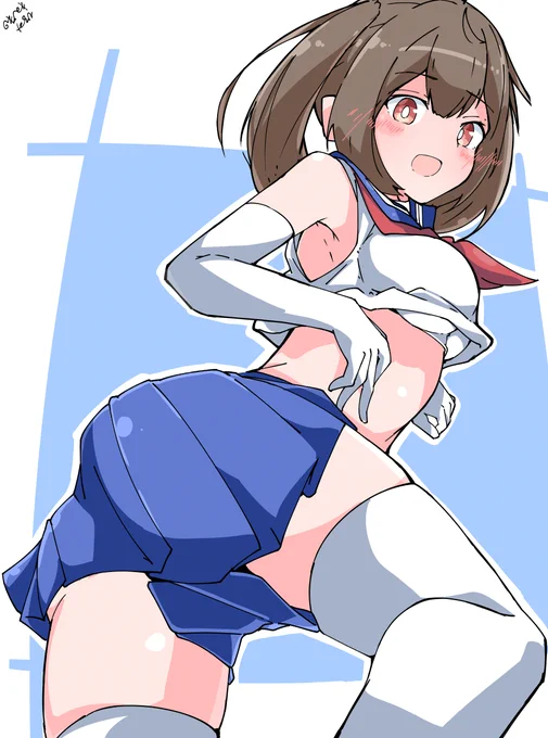バスタードールさん家のガンナーさんはなんかこう、プール的な背景で水鉄砲持たせたら似合いそうだなとか思った( 'ω') #メガミデバイス 