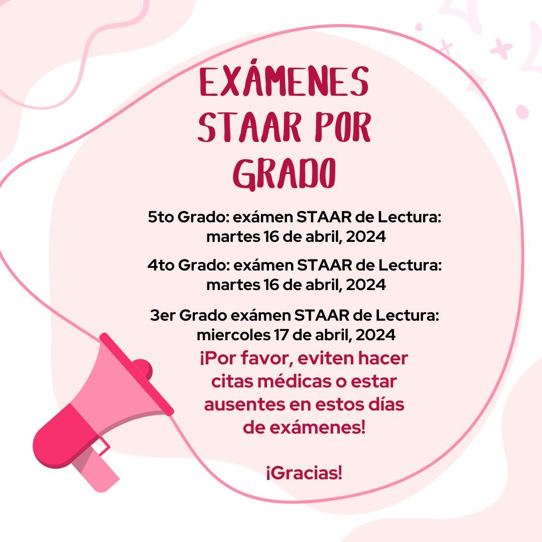 STAAR Tests/Exámenes STAAR Por Grado!