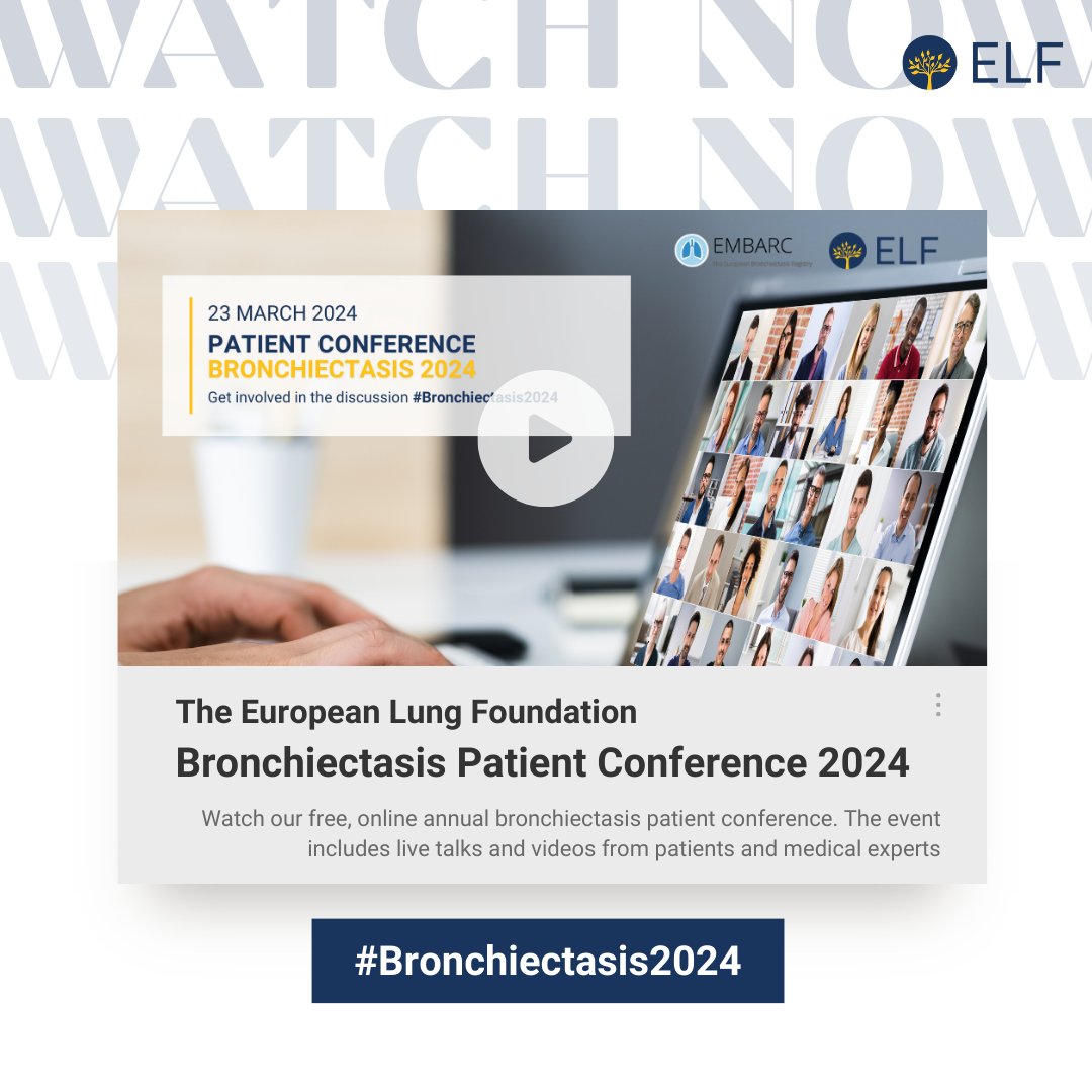 Last month we held our free, online annual bronchiectasis patient conference. #Bronchiectasis2024 There was a mix of live talks and videos from patients and medical experts. The recording is available at europeanlung.org/en/get-involve…