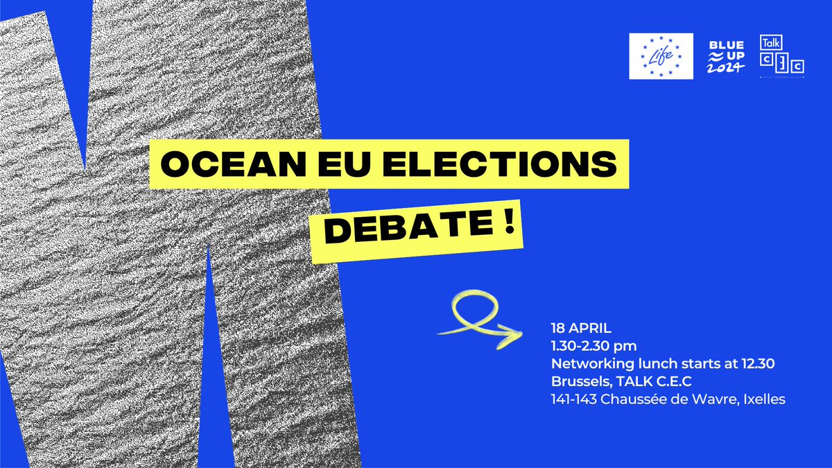 🌊Join us at the Ocean #EU elections debate ! 🗓 18 April 🕜1.30-2.30pm 📌 TALK CEC, Brussels Hear from MEPs, stakeholders & candidates to the elections 💥 Register ▶ bit.ly/OceanEUdebate This is the political milestone of this spring for Ocean lovers before June 6-9