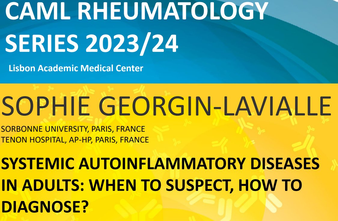 📢 Save the Date! The next seminar of the CAML Rheumatology Series will be held next 23 April at 9:00 CET by RITA Member @SophieGeorgin. The title of the talk is “Systemic Autoinflammatory Diseases in Adults: when to suspect, how to diagnose?” lnkd.in/g7W9bDsq