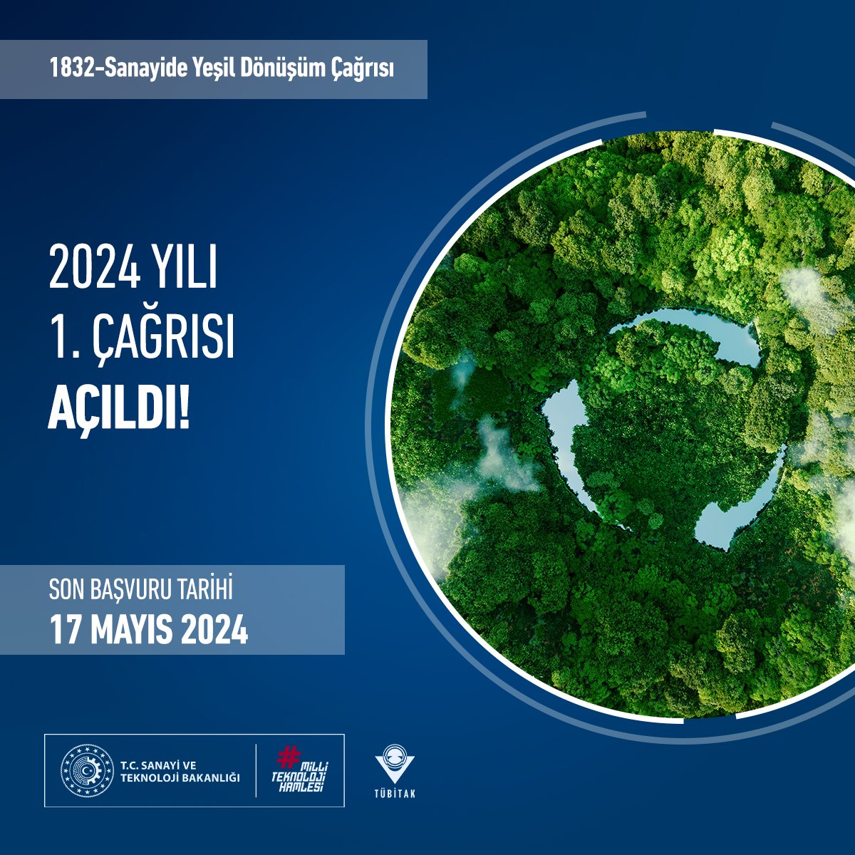 Tubitak's tweet image. 📢 1832 Sanayide Yeşil Dönüşüm 2024-1 Çağrısı açıldı!

Özel sektörün yeşil dönüşüme yönelik ürün veya süreç geliştirme faaliyetleri desteklenecektir. ♻️

Son başvuru tarihi:
🗓️ 17 Mayıs 2024

📌 @tubitakteydeb 

Detaylar: 👇
tubitak.gov.tr/tr/duyuru/1832…
