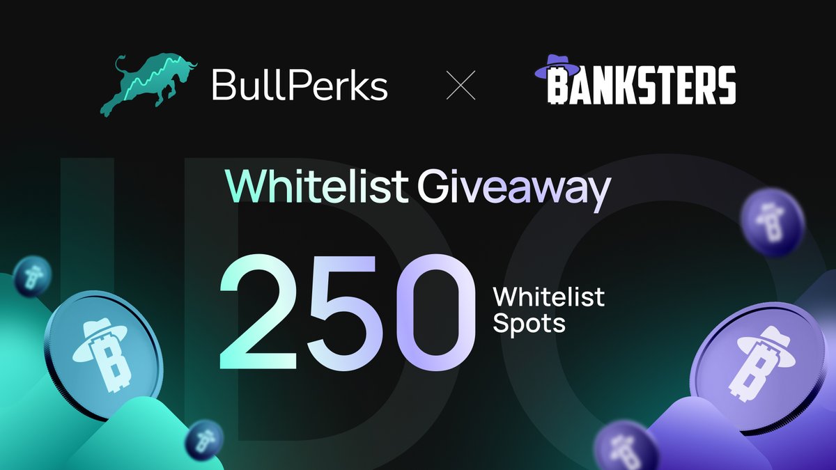 BullPerks (@bullperks) on Twitter photo Don't miss your chance to grab one of the 250 #whitelist spots we're giving away for <a href="/BankstersNFT/">Banksters (🏦,💰)</a> #IDO - a #Web3 trading simulator and #EduTech platform that rewards users for understanding #crypto market trends.
➡️ Complete all the tasks here gleam.io/nDaK2/bankster…
🗳 Make Don't miss your chance to grab one of the 250 #whitelist spots we're giving away for <a href="/BankstersNFT/">Banksters (🏦,💰)</a> #IDO - a #Web3 trading simulator and #EduTech platform that rewards users for understanding #crypto market trends.
➡️ Complete all the tasks here gleam.io/nDaK2/bankster…
🗳 Make