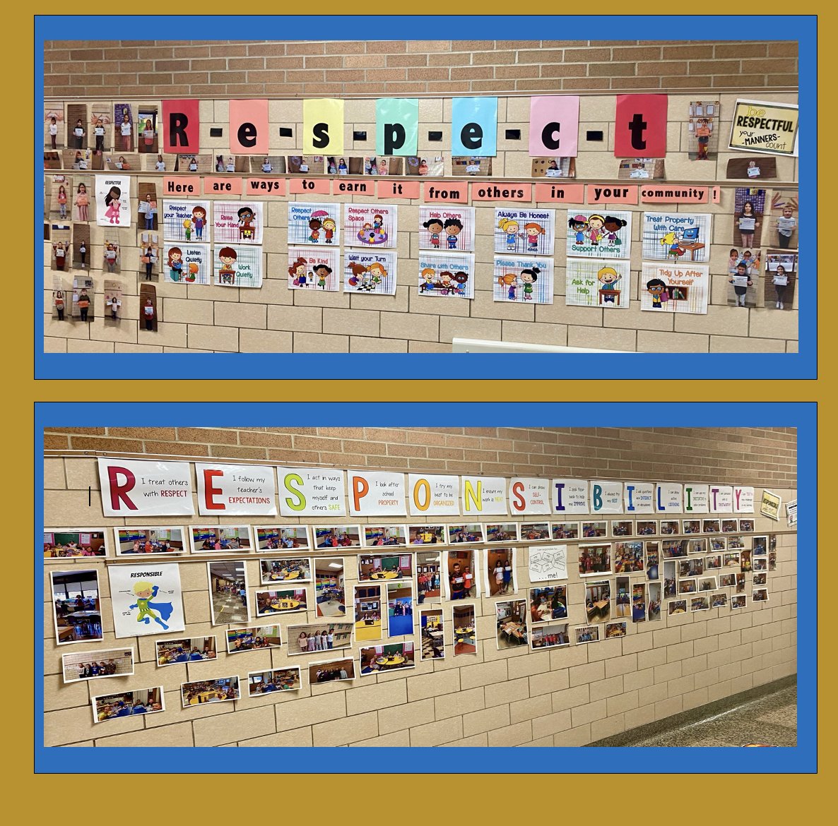 stephldavid123's tweet photo. Reading Teacher Becky Sorenson created some AWESOME hallway displays to remind us of important values! @JPS_RingES https://t.co/L9s46TUpWC