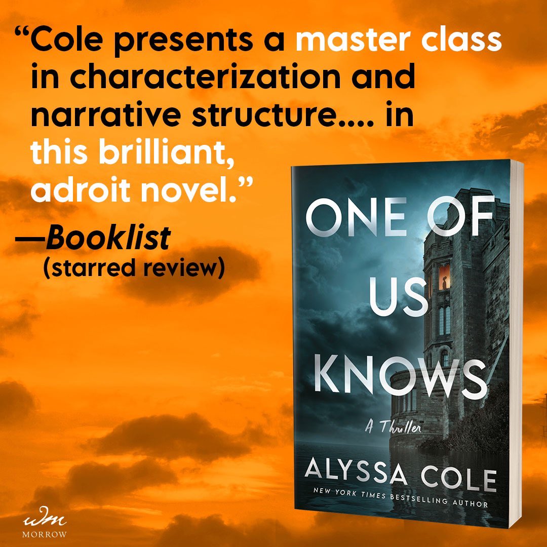 Screaming Happy Release Day to @AlyssaColeLit and her amazing One of Us Knows! Such a unique take on the thriller standbys like unreliable narrator and remote location.