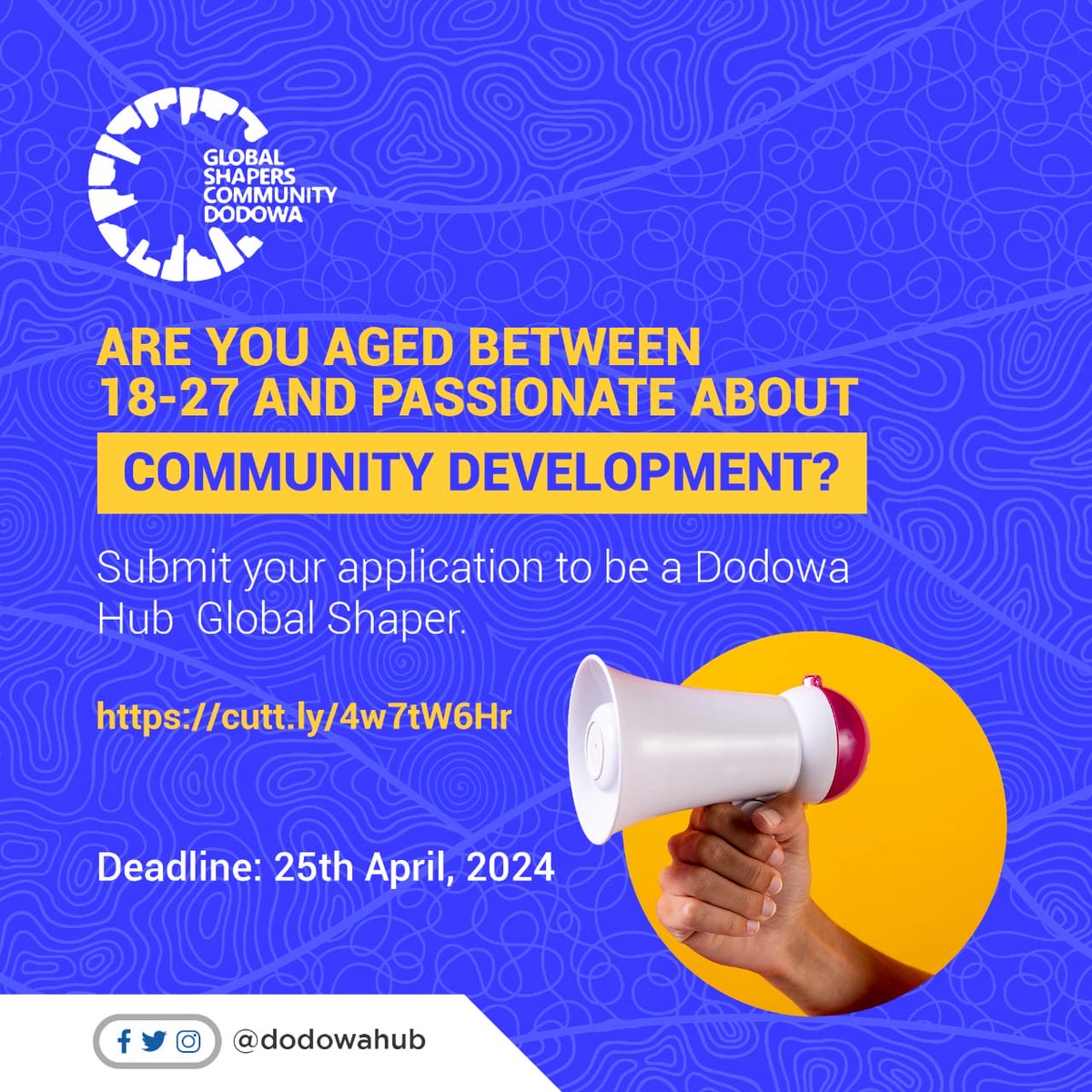 #ICYMI
Excited to share that recruitment to join Dodowa Hub is OPENED!   

Are you interested in joining World Economic Forum’s network of inspiring young people working together and #DELVE in to address local, regional, and global challenges?   

APPLY: cutt.ly/4w7tW6Hr