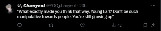 MRP_Cielphantom's tweet photo. @YOO_chanyeol 

A growing up?

He cannot to hold his sneer out as he listen to what the other party stated. Take a fork and have cuts the piece of strawberry cheesecake he has, his head tilting a bit while the sneer keeping there.

“Fancy to hear what's people advice you, no? + https://t.co/SaVQJxlGqc