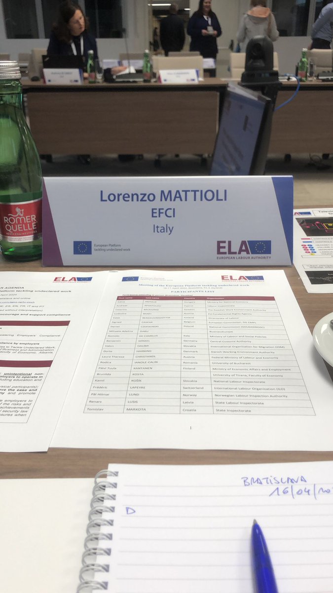 _EFCI_'s tweet photo. Today our President Lorenzo Mattioli is at @EU_ELA tackling undeclared work meeting. As a key figure in promoting fair and compliant practices within the cleaning industry across Europe, we're engaged in discussions on encouraging employer compliance and combating undeclared work https://t.co/PdVBAU7szq