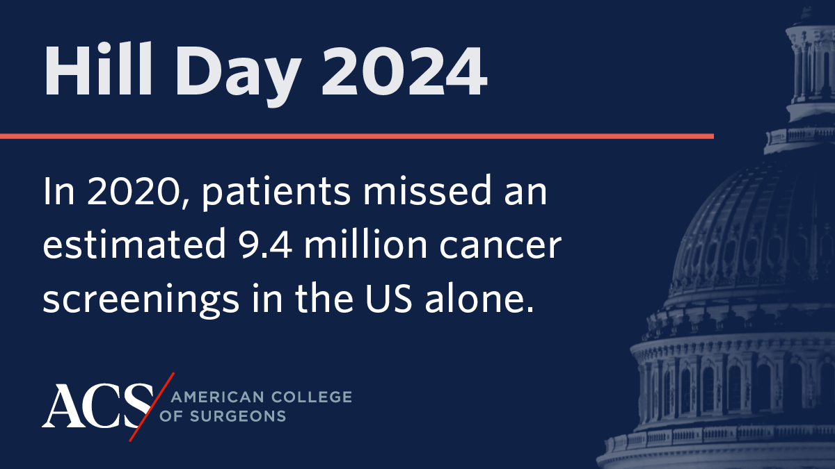 Early detection of cancer can significantly improve patient outcomes, and immediate and continual attention to screening access is critical to make up for the lost ground during the pandemic. Today, we will go to the Hill on behalf of patients. #ACSLAS24