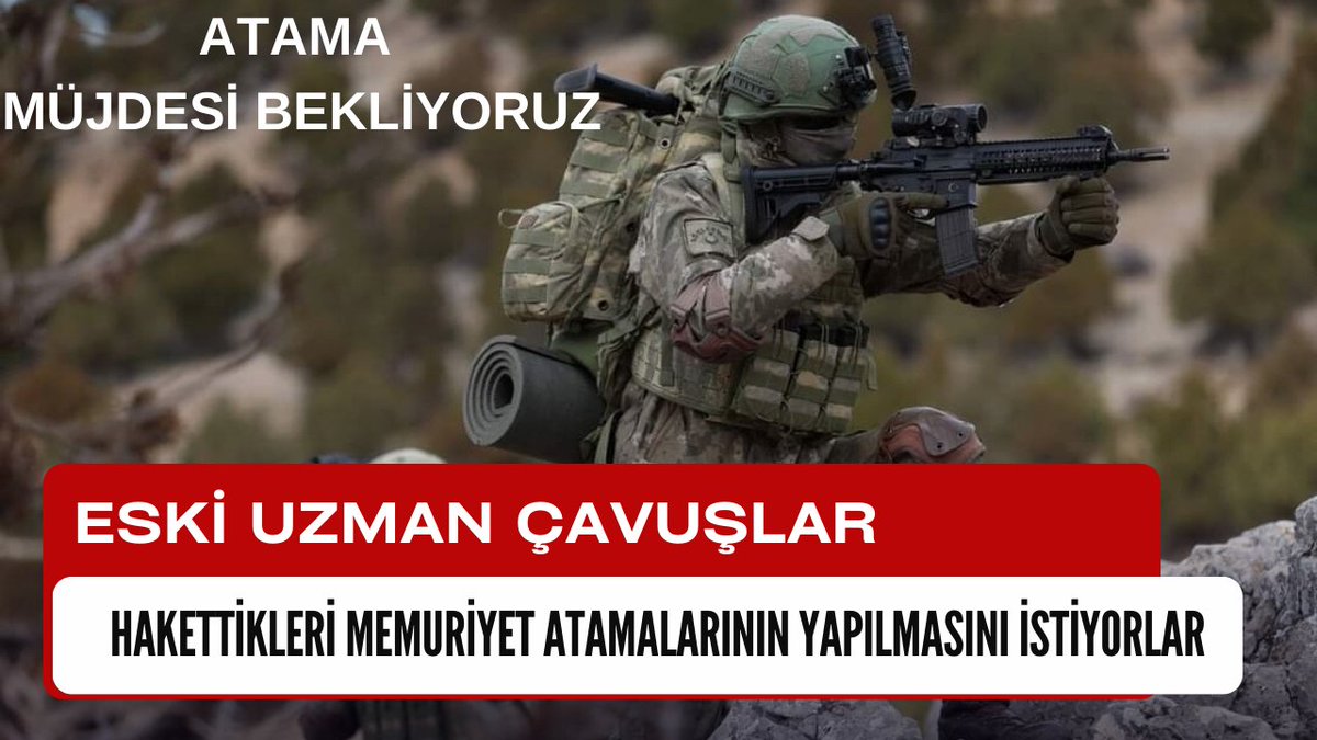 #EskiUzmanÇavuşlariçinAdalet 🇹🇷657 Sayılı Kanunun 92nci Maddesi gereğince Genel atama talep ediyoruz. Sn Devlet büyüklerimiz🇹🇷 @RTErdogan @dbdevletbahceli @ErbakanFatih @eczozgurozel @gundes_46 Bolu/Tanju Özcan/Cansu Taşkın/Maliye Bakanı Mehmet Şimşek