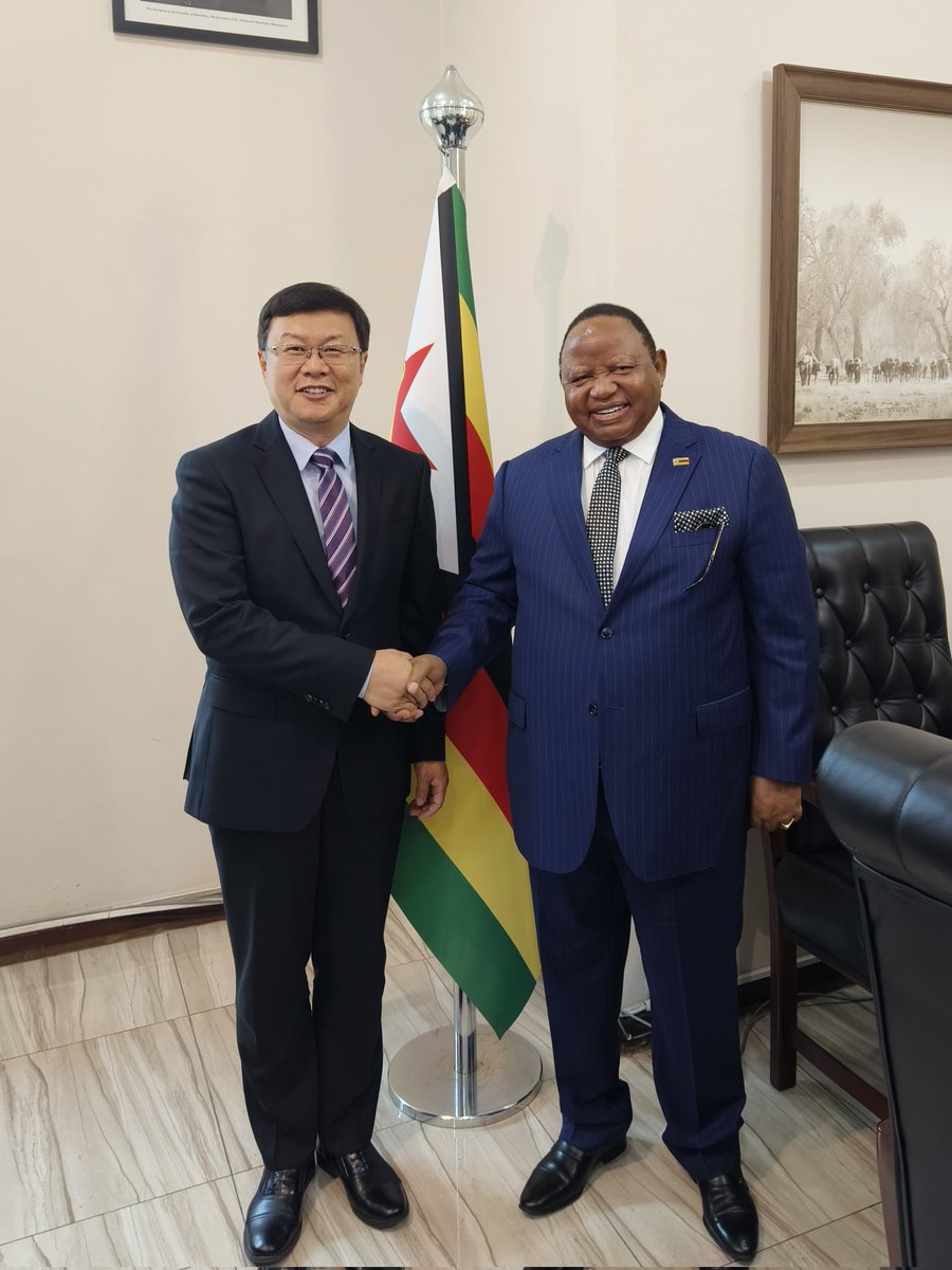 Pleasure meeting with Hon. Minister @ShavaHon. We exchanged views on further strengthening our bilateral relations, promoting trade and investment as well as Zimbabwe’s participation in the forthcoming FOCAC summit in Beijing. @MoFA_ZW
