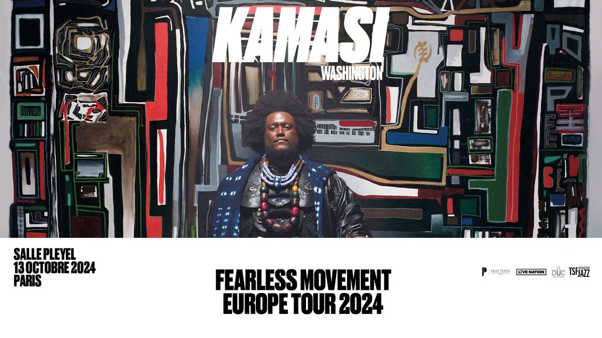 🎙️[ ANNONCE ]🎙️ La figure incontournable du jazz contemporain, @KamasiW, débarque à la Salle Pleyel en octobre 2024 pour son 'Fearless Movement Europe Tour' ! Une soirée de jazz à ne pas manquer ! 🎶🎷 🎫 MEV : 19/04 - 10H00 tinyurl.com/yc495nnp Présenté par @LivenationFR