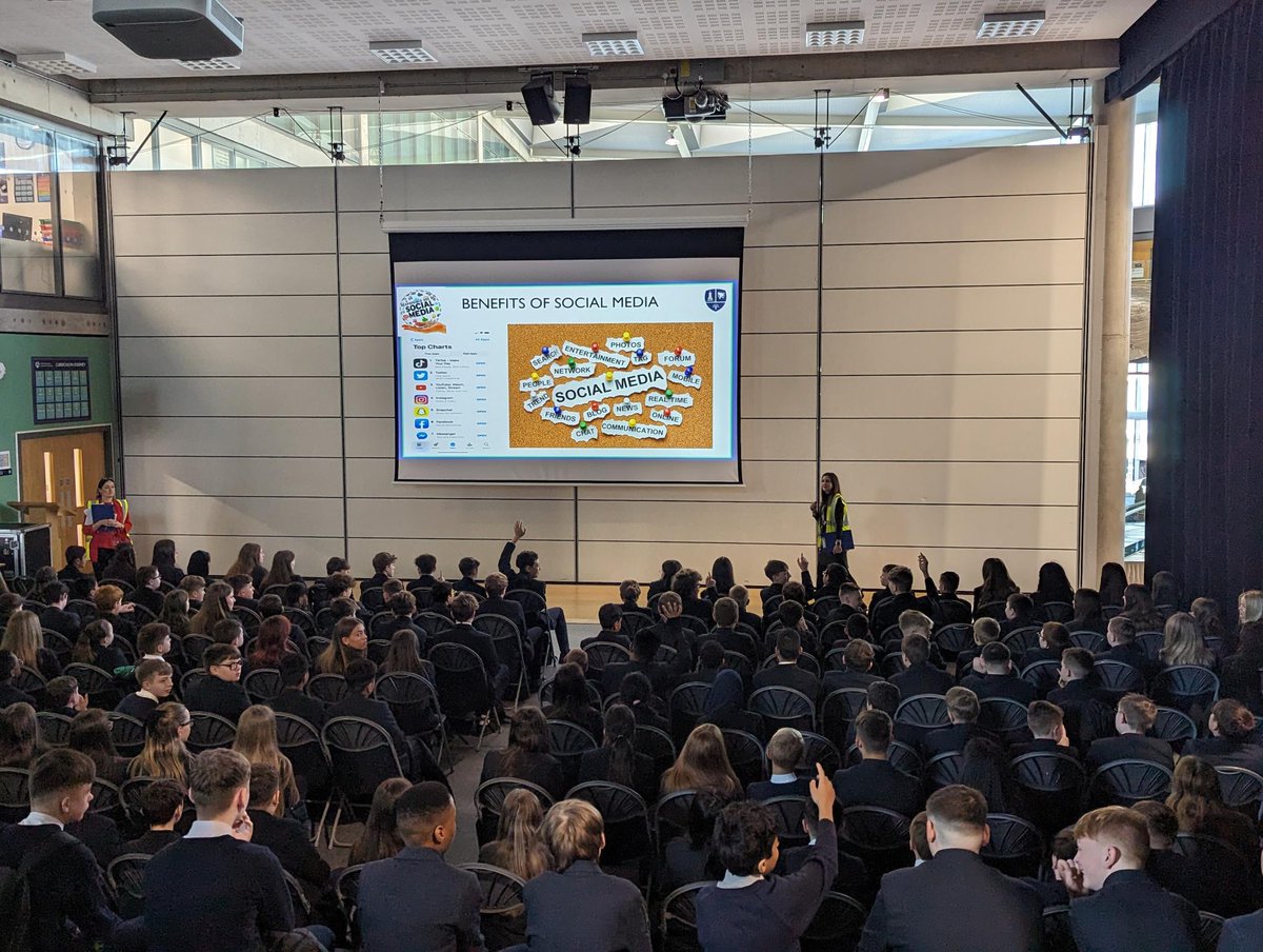 This morning, Mrs Lewis led a thought-provoking assembly, highlighting both the positives and negatives of social platforms. It's crucial for our young minds to navigate this digital landscape wisely.💬📱 #DigitalAwareness #YourFutureIsWaiting