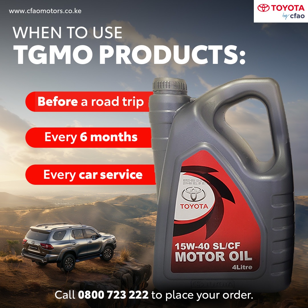 TGMO: Your engine's best friend, every step of the way! Whether it's a road trip, routine maintenance, or a service appointment, TGMO products ensure your engine stays protected and performs at its peak. Call 0800 723 222 to place your order. #TGMO #LGMO #CFAOMotorsDrivesKenya