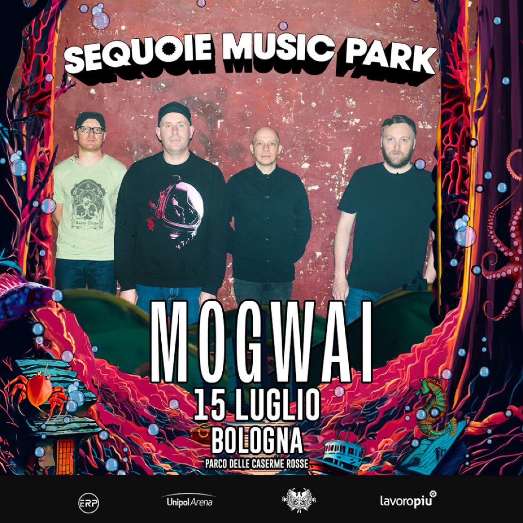 More new @mogwaiband live action announced for this summer! ⚡️ The band will play #sequoiemusicpark in Bologna, Italy on 15 July 🇮🇹 Tickets go on sale tomo @ 2pm CET 🎟 ➡ sequoiemusicpark.com