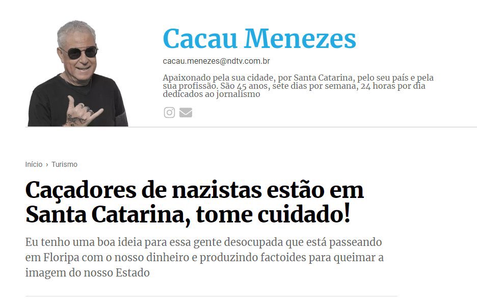 RomuloBDias's tweet photo. Não se pode nem ser mais nazista em paz em Santa Catarina https://t.co/2ACFAl8eBw