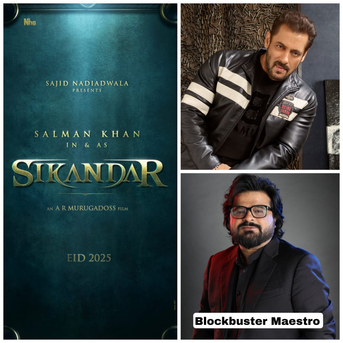 #SIKANDAR musical chords will be designed by #PritamChakraborty ! 

After the titans like #SalmanKhan, #SajidNadiadwala, and @ARMurugados, this one is yet another big name joining the mega project 💫

Get ready for SIKANDAR in cinemas near you on EID 2025!

@NGEMovies…