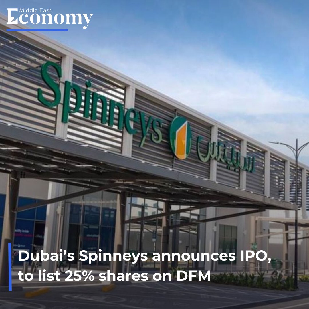 Economy_ME's tweet photo. (1/3) #Spinneys Holding today announced its intention to proceed with an initial public offering (#IPO) and to list its ordinary shares for trading on the Dubai Financial Market.
#Shares #MarketShares #ShareMarketNews #Dubai https://t.co/2eE0JTnkMO