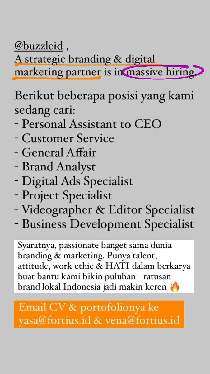 YasaSinggih's tweet photo. Saat ini sedang membutuhkan posisi tersebut. Silahkan dicek ya di dua foto di bawah.

Terbuka untuk segala level, mulai dari fresh graduate ataupun sudah berpengalaman.

Jika di luar list ada posisi yang mau dicoba, boleh tetep kirim, siapa tau memang ke depannya dibutuhkan. https://t.co/X1om6yD4dX