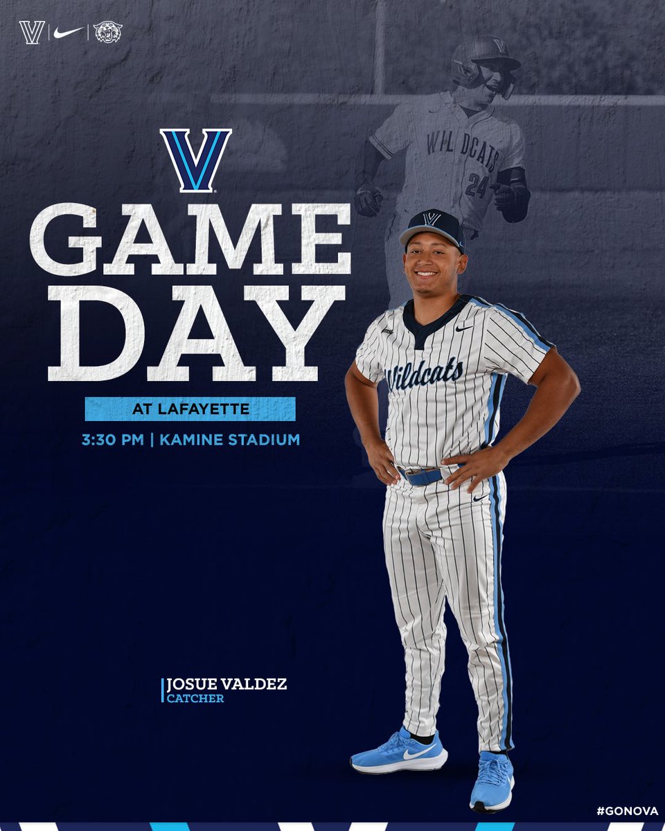 VUBaseball's tweet photo. ๐๐๐๐๐๐๐๐ผ
๐: Easton, PA
๐: Lafayette
๐: 3:30 PM
๐บ: ESPN+
๐: https://t.co/CAsMtN3U5Q
#VUBase #GoNovaโ๏ธ https://t.co/vPXhcHi45B