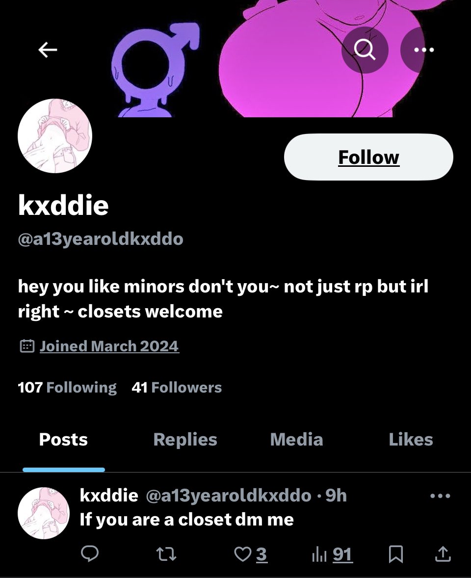 ButtsluttAubrey's tweet photo. FUCK NO

EVERYONE NEEDS TO REPORT THIS ASAP

I already reported and blocked this kid by the time I’ve posted this, but Jesus Christ children need to not have access to this place let alone the internet…

It’s awful to see https://t.co/M7OuRaBM4w