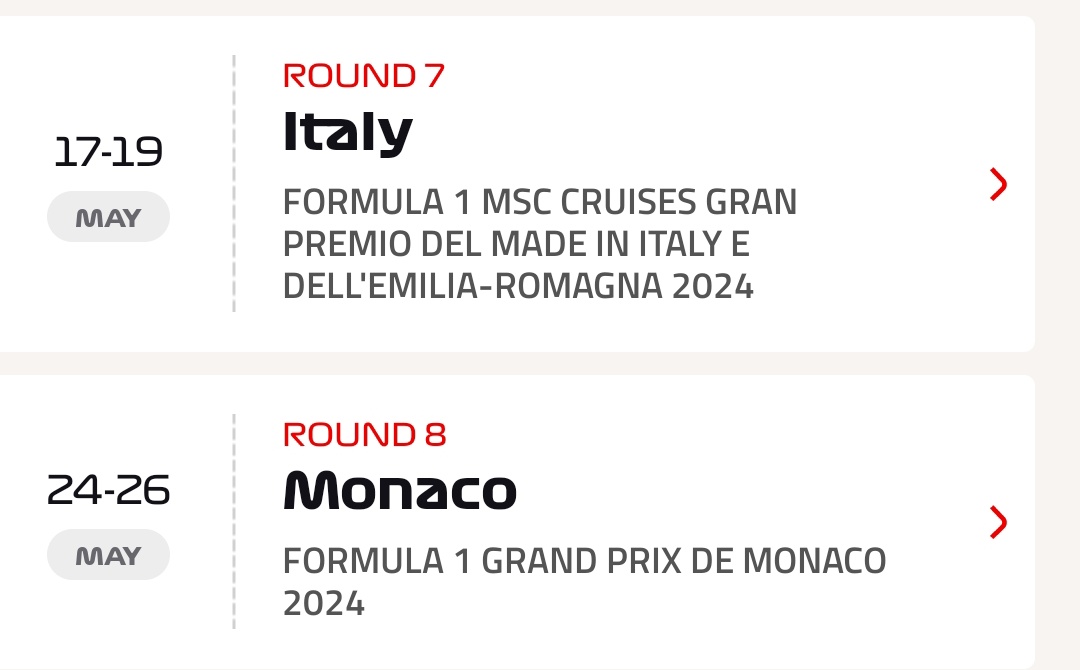 imola gp and monaco gp right after each other with no break in between 😁 it will hit like crack
