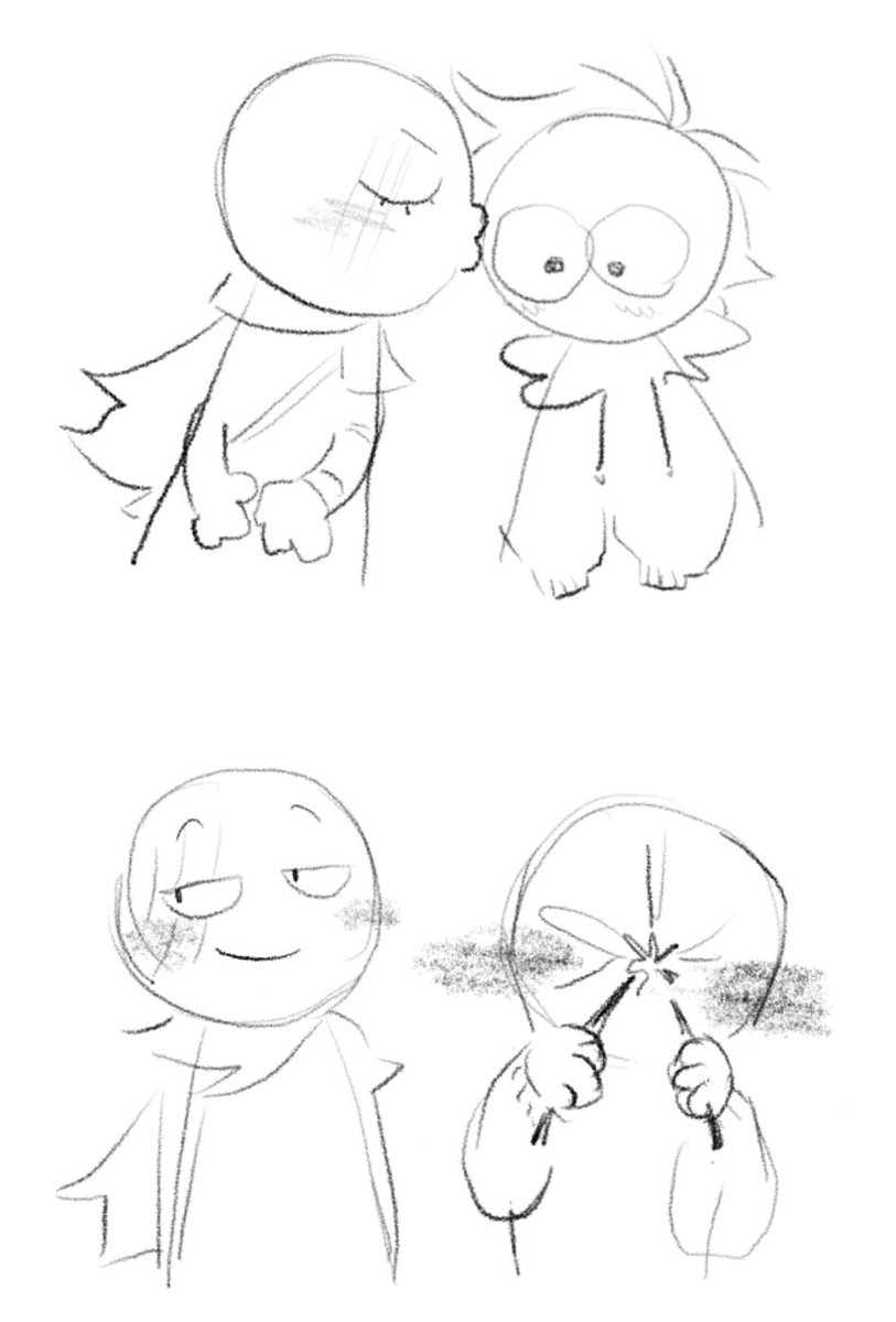 no art today bc employment has me shackled once again so have a tiny hideduo doodle 