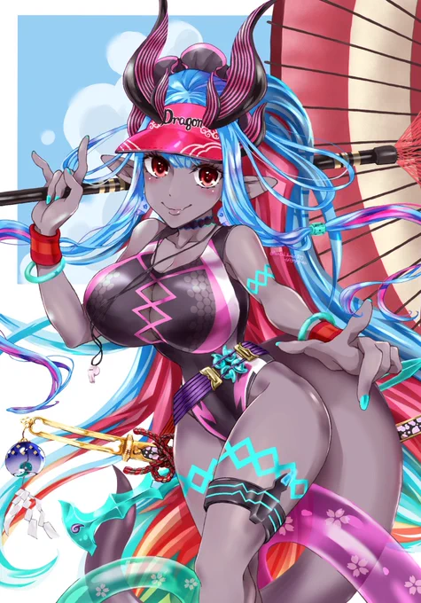 #気温が高いので気が早いが水着絵が見たい今年は誰を描こうかなどんなサイズでもお任せあれ 