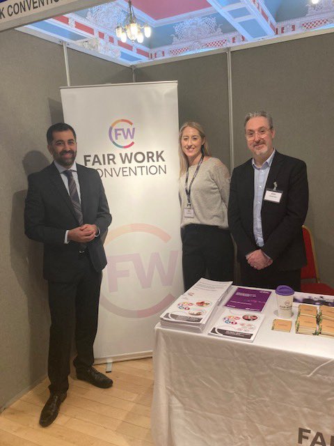 First Minister @ScotGovFM @HumzaYousaf visits us at today’s @ScottishTUC #stuc24 Congress finding out more about #FairWork in Scotland.