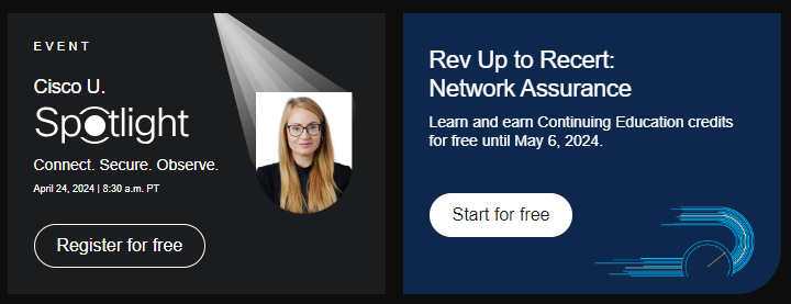 Do you like free Cisco training? Do you like free CE credits? Do you like hearing from industry and thought leaders like <a href="/Wendellodom/">Wendell Odom</a> <a href="/askaccde/">Andre Laurent</a> @shannonmcf <a href="/eyepv6/">Shannon McFarland</a> <a href="/par_merat/">Par Merat</a> <a href="/Peter_Paluch/">Peter Palúch</a> ?
Register for the <a href="/LearningatCisco/">Learn with Cisco</a> #CiscoU Spotlight event and the new Rev Up too!