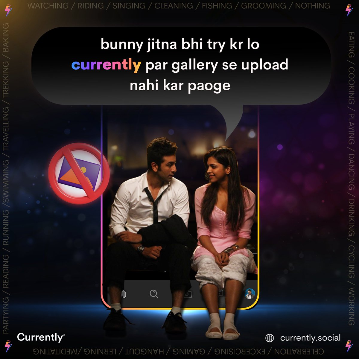 Currently_club's tweet photo. On Currently, 📸 real-time camera updates only; 📂 Gallery uploads ❌ are not supported!
.
.
.
#currently #realtimephotography #cameraupdates #connectingpeople #realtimeupdates #socialmedia #users #selfie #connectwithfriends #sharethemoment #realtime #meme https://t.co/iLEjECpF5C