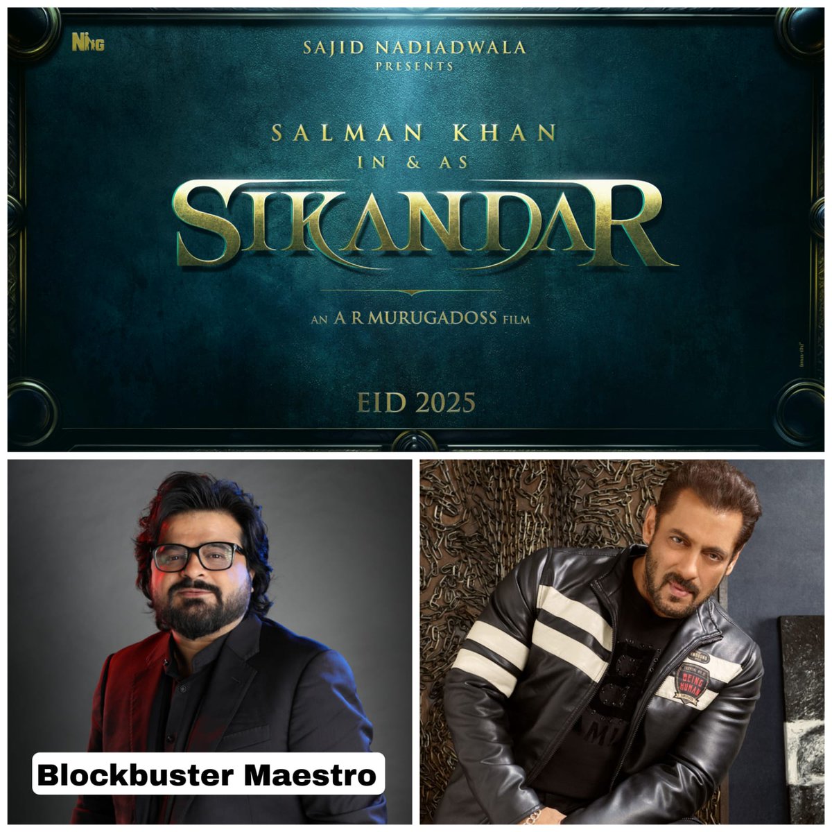 After the grand title announcement of #SIKANDAR; @BeingSalmanKhan, #SajidNadiadwala, and @ARMurugados get the blockbuster maestro #PritamChakraborty to the team as a music director! 

SIKANDAR will sizzle on EID 2025!
@NGEMovies @WardaNadiadwala #SikandarEid2025