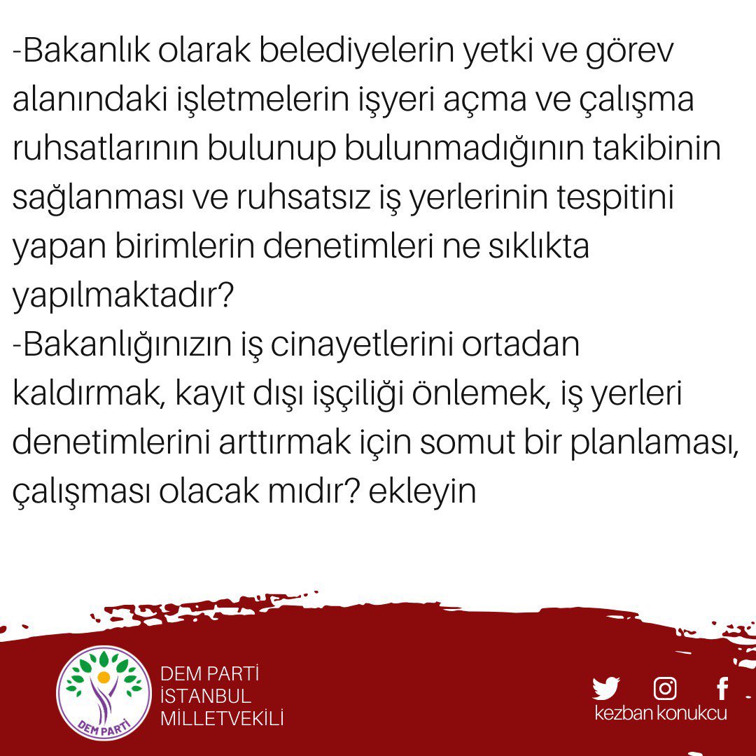 Gayrettepe’de iş cinayeti sonucu hayatını kaybeden 29 işçiyi meclis gündemine taşıdık. Çalışma ve Sosyal Güvenlik Bakanı’na soru önergesi verdik. İstanbul Gayrettepe’de bir kulüpte, ruhsat alınmadan, uygun güvenlik kontrolleri ve iş güvenliği önlemleri olmaksızın tadilat…