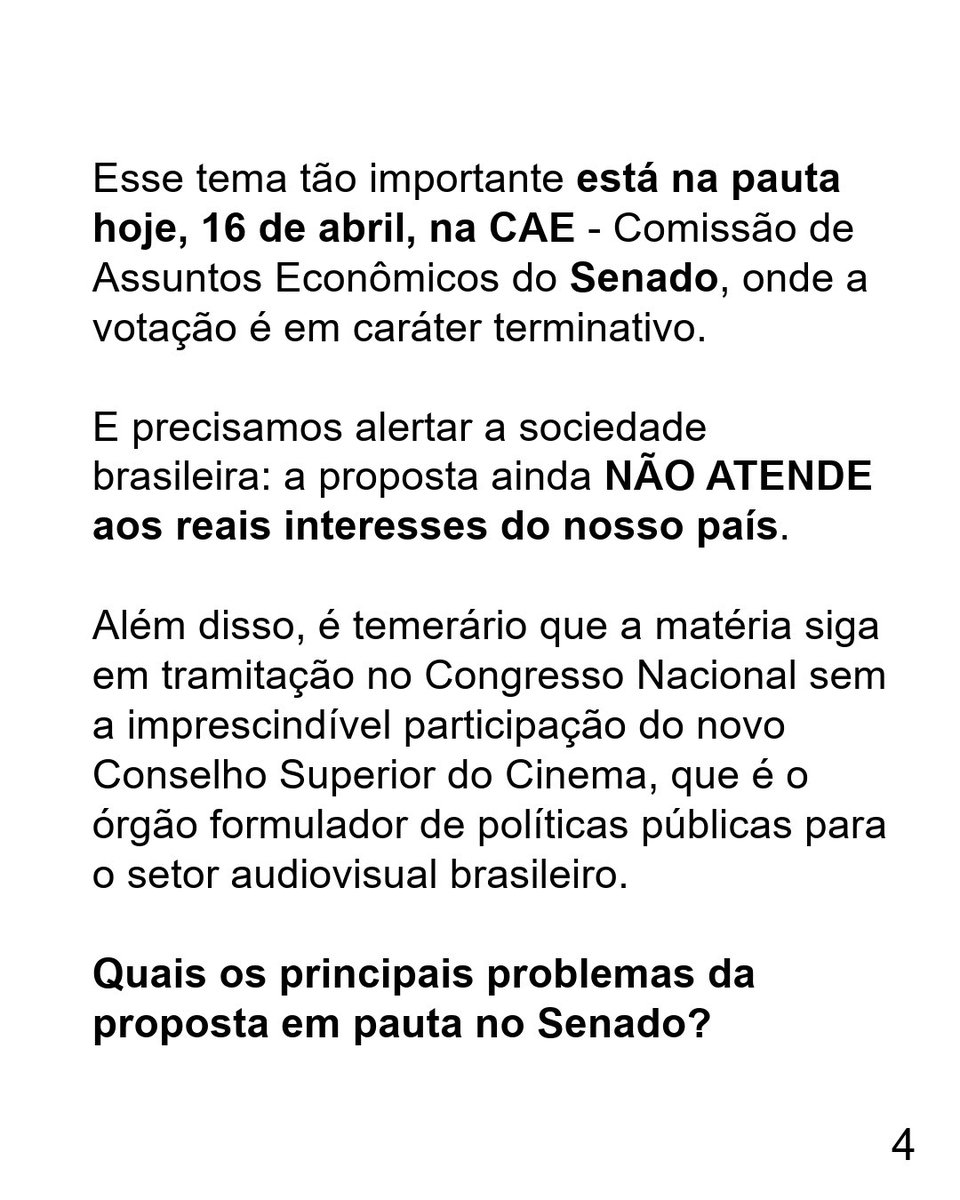 Hoje, a regulação do VoD volta a ser discutido no Senado com votação em caráter terminativo na Comissão de Assuntos Econômicos.

Vem entender o que está em jogo e compartilhe!