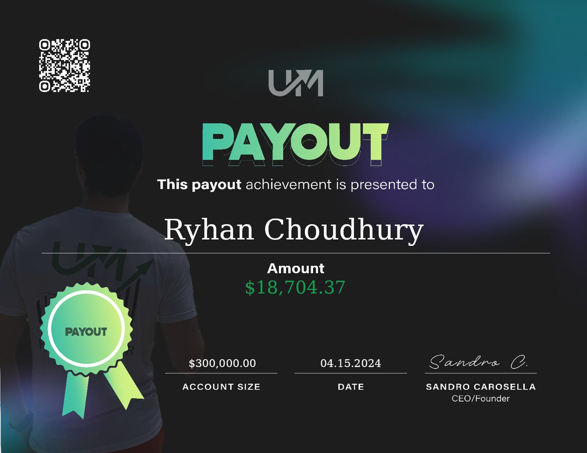 TheEuroTrader1's tweet photo. Alhamdulillah.
I received a huge payout yesterday from @UWMTrading of over $23k before profit split. The experience has been a great one. Conditions have been great and 2 of my swing trades have landed me on the leaderboard for best trade TWICE in the last month. The first one got me out of DD to profit. And my second has got me on the leaderboard again with the BIGGEST TOTAL PROFIT out of anyone. Please see their dashboard or my screenshot below.
This trade was from a swing short at 0855s and profits were taken at 0725s for a +130 pips and 4R trade. Absolutely incredible results. No crazy lot sizes. Just pure price action reading using my proprietary strategy.
My payout was processed yesterday by bank wire and was in my account within hours! Incredible work UWM. Thank you! 🙏🏽