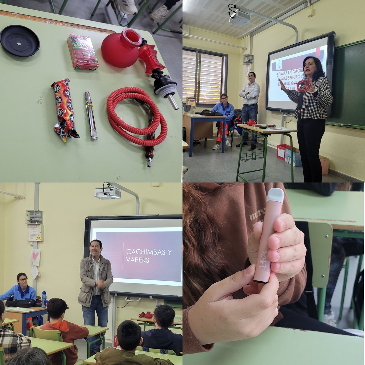 CanadaSinDrogas's tweet photo. Sesión de Cachimbas y Vapers dirigida al alumnado de 1° de la ESO del IES Cañada Rosal. 
La sesión corrió a cargo del doctor @angelopezh , la médico residente Silvia Cabrera y la coordinadora del programa Cañada ante las Drogas, Lola Herrera. 
GRACIAS !! https://t.co/ygQRB8utBC