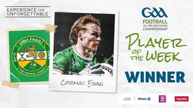 Well done to UCD student & Sigerson Cup player, Cormac Egan, on being named @officialgaa Player of the Week for his performance for @Offaly_GAA in the Leinster Senior Football Championship Quarter-Final in O’Moore Park on Saturday night #ucdgaa
